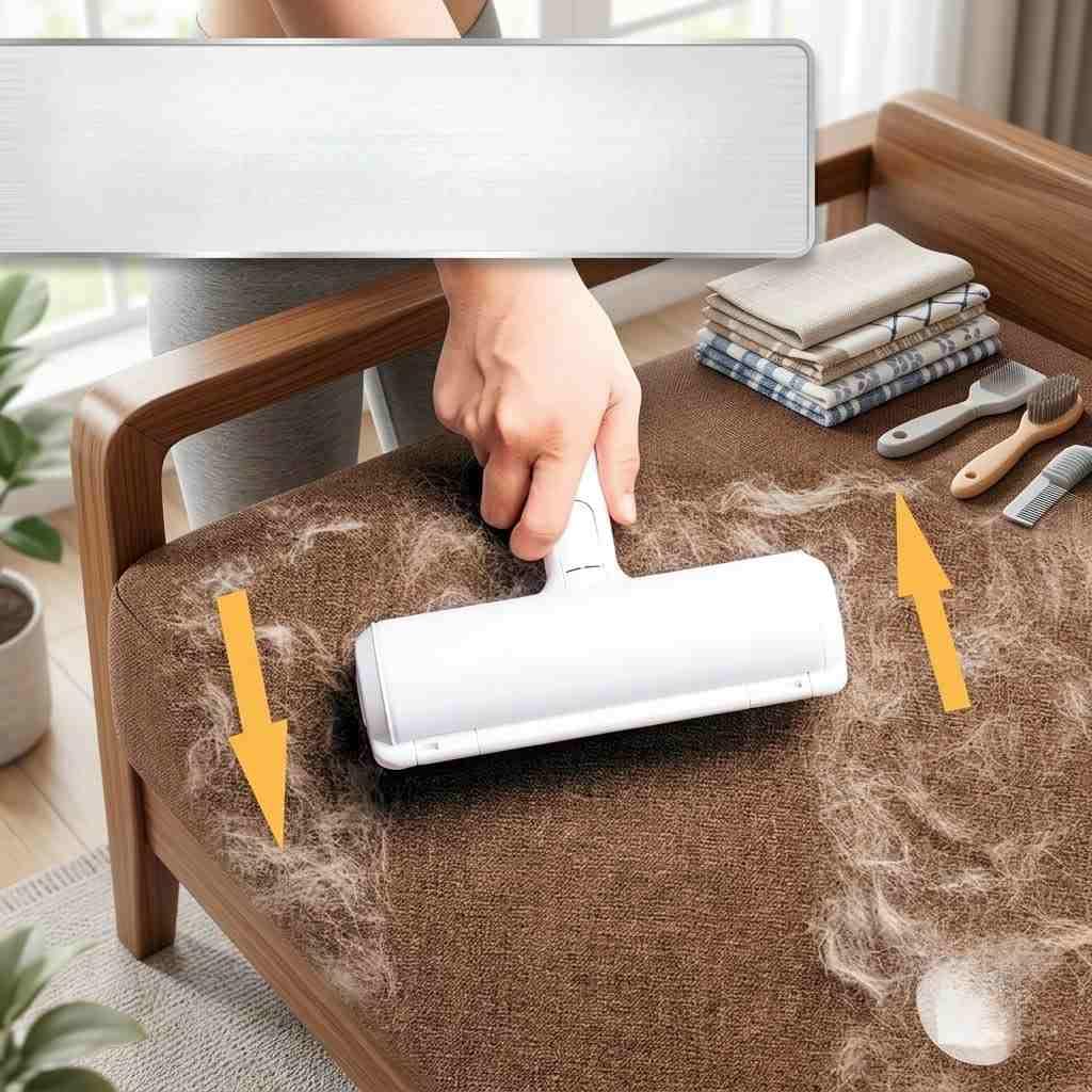Reusable Pet Hair Removal Roller | Lint Remover for Dog & Cat Fur | Self-Cleaning Pet Hair Cleaner for Clothes, Sofa & Car