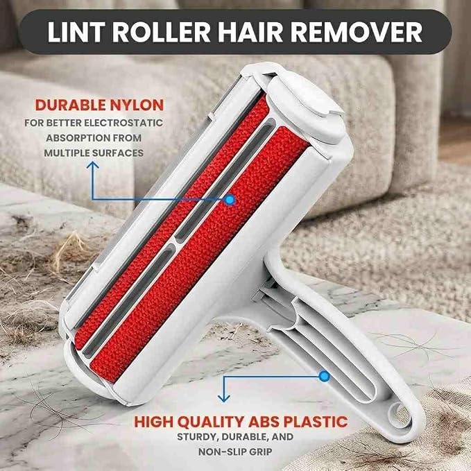 Reusable Pet Hair Removal Roller | Lint Remover for Dog & Cat Fur | Self-Cleaning Pet Hair Cleaner for Clothes, Sofa & Car