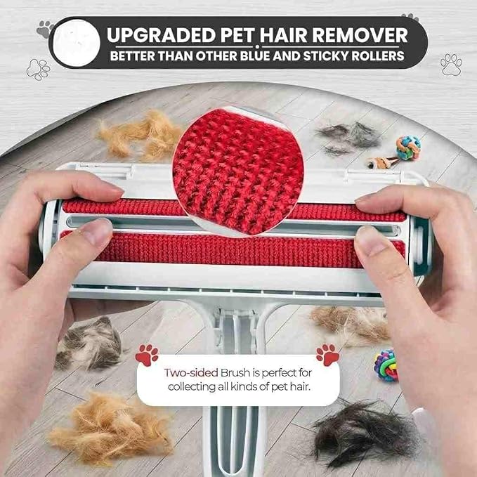 Reusable Pet Hair Removal Roller | Lint Remover for Dog & Cat Fur | Self-Cleaning Pet Hair Cleaner for Clothes, Sofa & Car