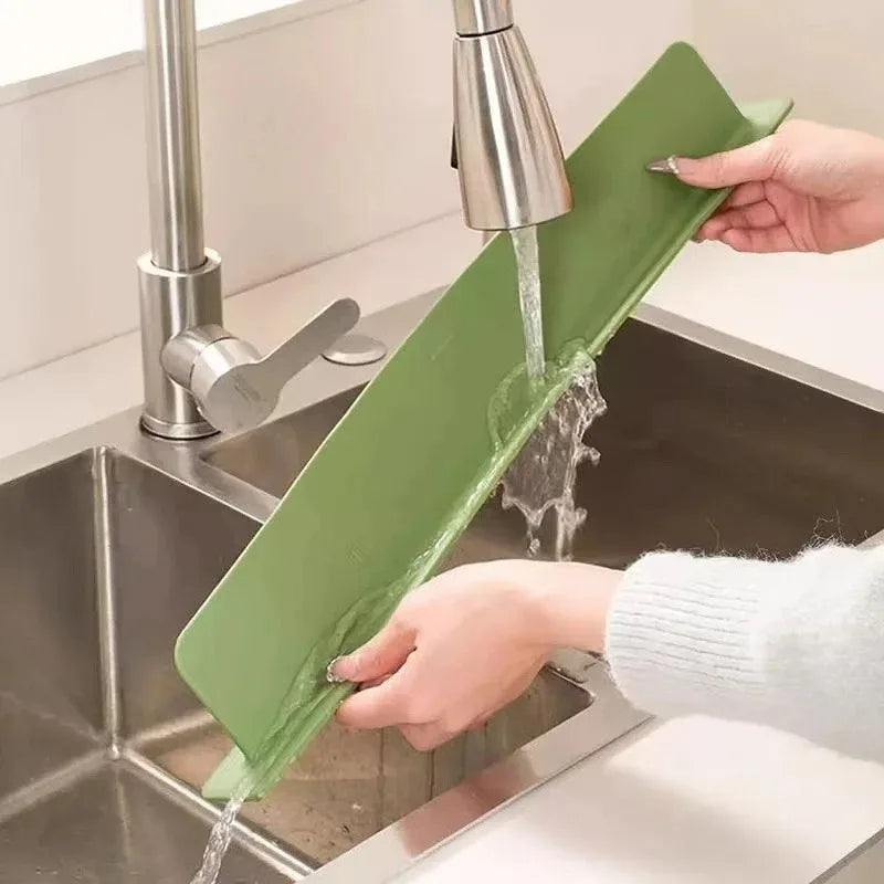 Buy 1 Get 1 Free | 48 CM Silicone Kitchen Sink Splash Guard – Self-Adhesive Waterproof Water Splash Barrier for Countertop Protection